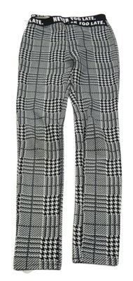 Černo-bílé kostkované tregíny SHEIN