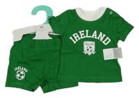 Nové - 2 set - zelené tričko s nápisem + kraťasy Primark