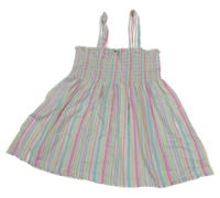 Bílo-barevný pruhovaný top s žabičkováním