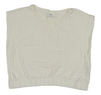 Bílý pruhovaný crop top Zara