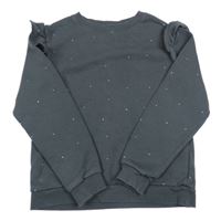 Tmavošedá puntíkatá mikina s volánky H&M
