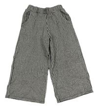 Černo-bílé kostkované úpletové culottes kalhoty F&F