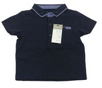 Tmavomodré polo tričko Primark