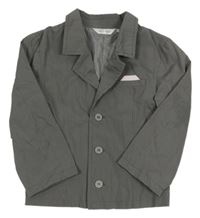 Šedý pruhovaný podzimní kabátek 