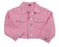 Růžová riflová crop bunda Shein