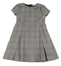 Černo-bílo-červené kostkované šaty s mašlí C&A