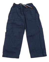 Tmavomodré plátěné kalhoty River Island