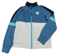 Modro-bílá propínací sportovní mikina s logem Converse