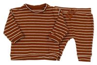 2set - Hnědo-bílá pruhovaná mikina + tepláky George