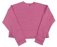 Růžová crop mikina s logem Adidas