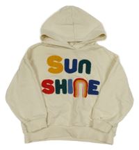 Smetanová mikina s nápisem a kapucí 