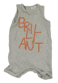 Šedý kraťasový overal s nápisem Next