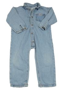 Světlemodrý riflový kalhotový overal Kiabi 