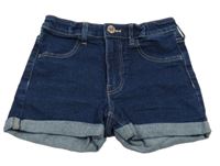 Tmavomodré teplákové riflové kraťasy H&M