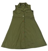 Khaki propínací šaty Shein