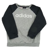 Šedo-černá mikina s logem Adidas