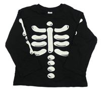Černé triko s kostrou H&M