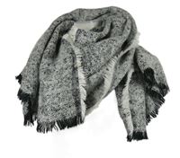 Dámská černo-bílá melírovaná pletená šála 