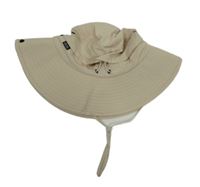 Dámský béžový šusťákový UV klobouk 