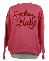 Dámská růžová mikina s nápisem z flitrů Next 