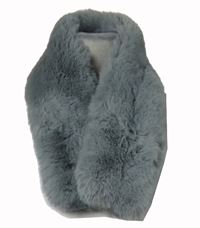 Dámský šedý kožešinový šál