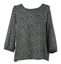 Dámská černá kytičkovaná halenka H&M