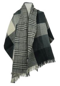 Dámská černo-šedá kostkovaná šála Only