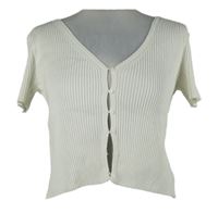 Dámské smetanové žebrované crop tričko H&M