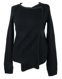 Dámský černý propínací svetr Up2Fashion 