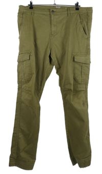 Pánské khaki plátěné kalhoty s kapsami SMOG 