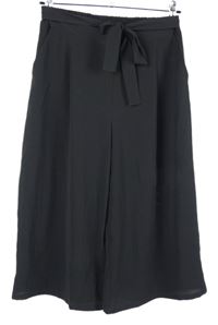Dámské černé culottes kalhoty s páskem Primark 