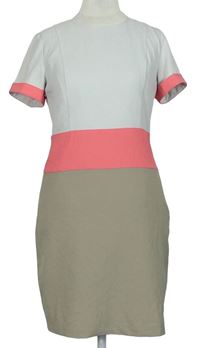 Dámské bílo-růžovo-béžové šaty Reserved 