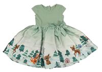 Světlezeleno-bílé šaty se zvířátky H&M