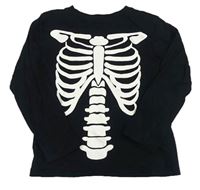 Černé triko s kostrou H&M