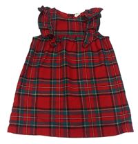 Červeno-zeleno-černé kostkované šaty H&M