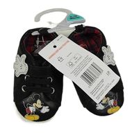 Černé koženkové capáčky s Mickeym Disney