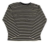 Černo-béžové pruhované triko H&M