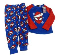 Nové- Modro-červené chlupaté pyžamo - Spider-man Marvel