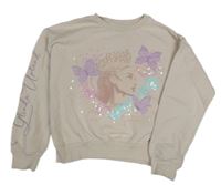 Světlerůžová crop mikina s dívkou 