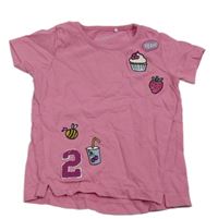 Růžové tričko s obrázky Name it