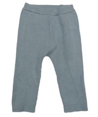 Modré žebrované pletené tepláky George