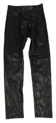 Černé koženkové legíny H&M