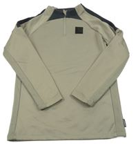 Béžovo-černá thermo mikina s nášivkou Retour