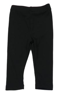 Černé žebrované sportovní legíny Shein