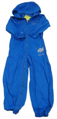 Modrá šusťáková nepromokavá kombinéza s mráčkem a kapucí Regatta