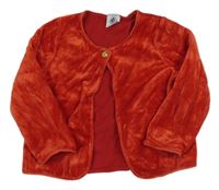 Červený sametový podšitý cardigan Petit bateau