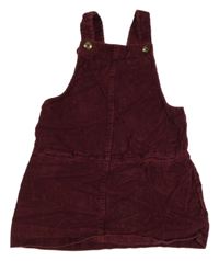 Vínové manšestrové šaty TU