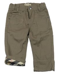 Hnědé plátěné kalhoty Burberry