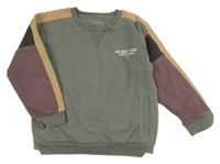 Šedo-béžovo-fialová mikina s nápisem Nutmeg