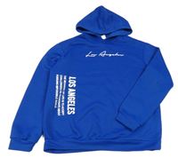 Modrá mikina s nápisem a kapucí Shein